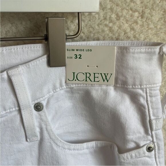 J Crew Slim Wide Leg Jeans Womens Size 32 White - Picture 7 of 15